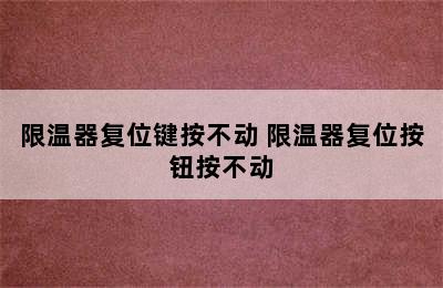 限温器复位键按不动 限温器复位按钮按不动